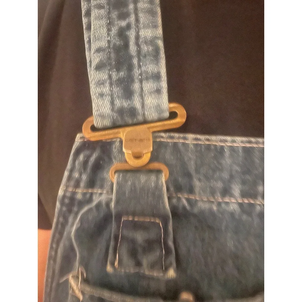 Carhartt Mens Denim Bib Overalls Dark Wash Carpenter Workwear Dungarees VTG 2006